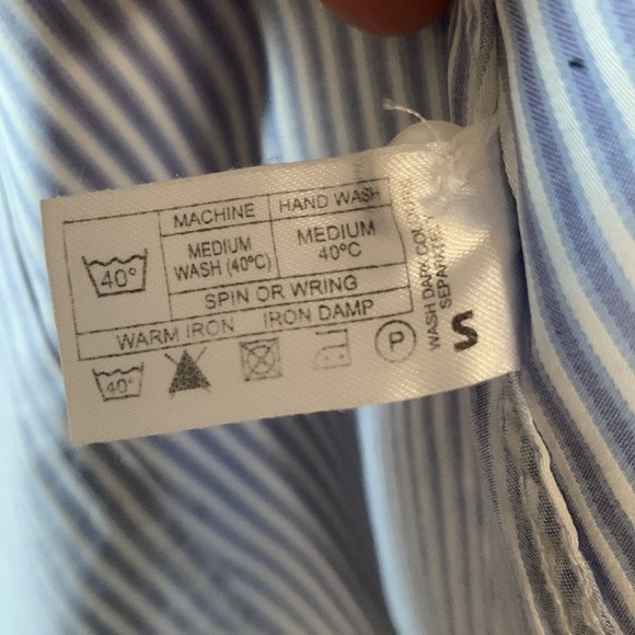 Pink THOMAS PINK JERMYN STREET LONDON 3/4 Sleeve Button Down - Blue/White Stripe - Picture 14 of 15